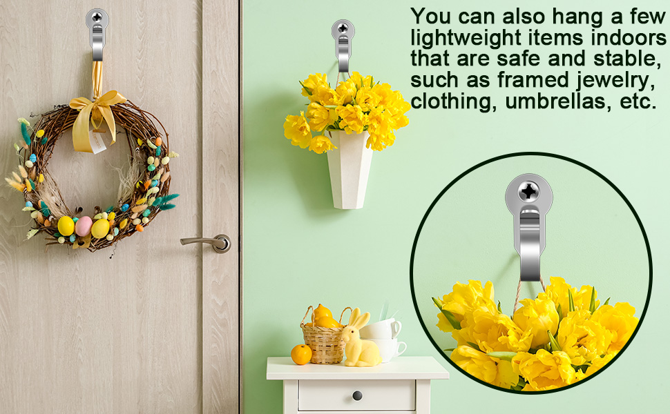 DINGEE Light Hanger Hooks,Stainless Steel Screw in Hooks