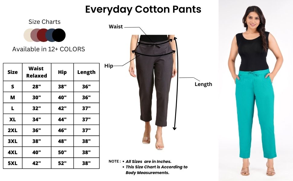 Straight regular fit cotton women trousers pants casual kurti pant formal office