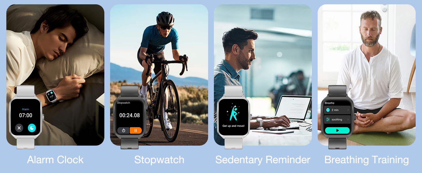 alarm clock stopwatch sedentary reminder breathing training