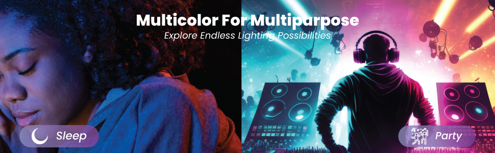 Multicolor bulb, Multipurpose bulb, Smart bulb, Smart home, Party, Red, Yellow, White color