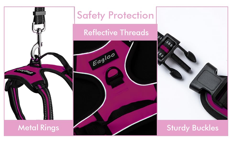 Eagloo Dog Harness No Pull, Walking Pet Harness with 2