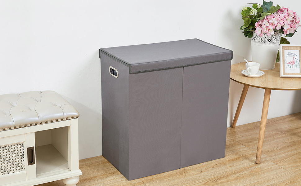 SUPERJARE Double Laundry Hamper with Removable Liner Bags