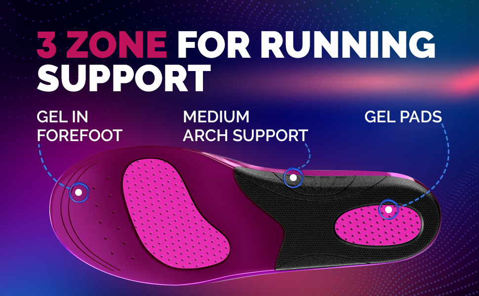 (New) Running Gel Insoles for Men and Women Shock