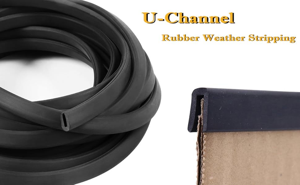 U Channel Rubber Edge Trim 1/2"X5/16" 10Foot Automotive Weather