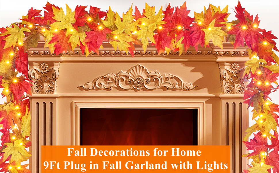 Fall Lights Thanksgiving Lights Fall Garland with Lights