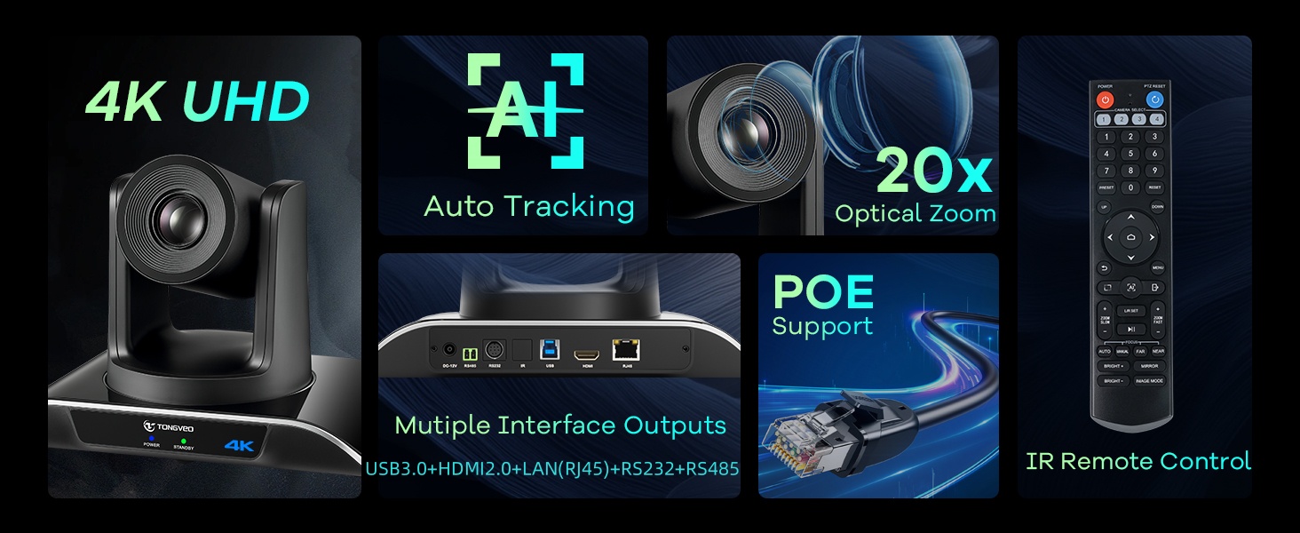 4K AI Auto-Tracking PTZ Camera