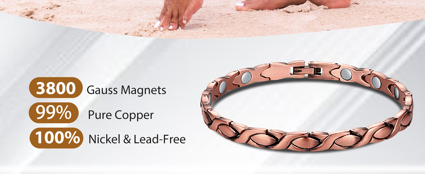 copper ankle bracelet for women