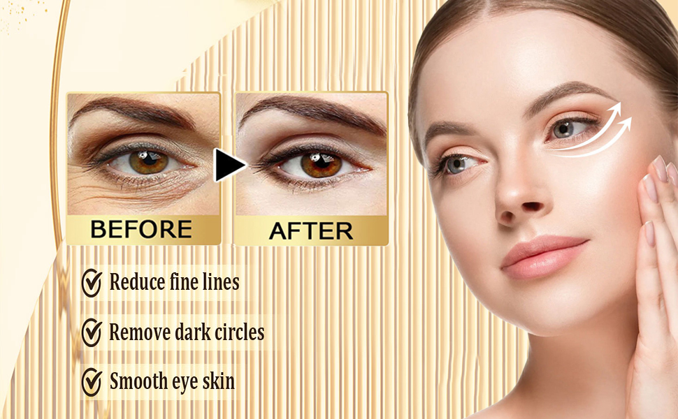 TYAYW Under Eye Patches (20 Pairs), 24K Golden Under Eye