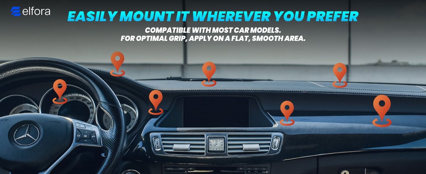 Elfora 360° Rotating Magnetic Phone Holder for Car