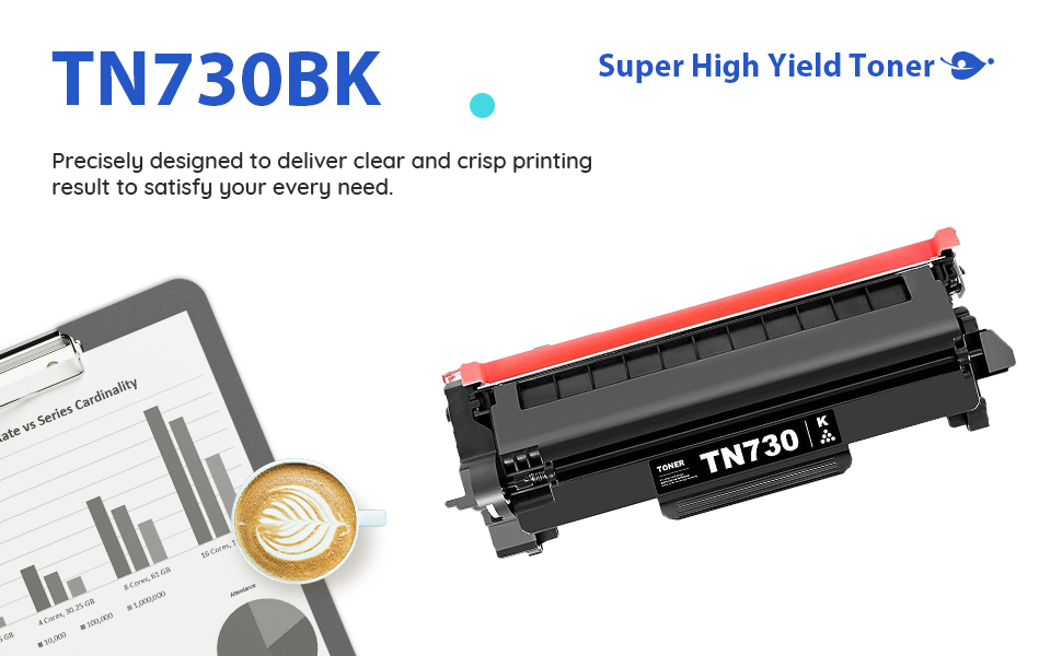 TN730 TN730 Black Toner Cartridges 2 Pack Compatible TN730