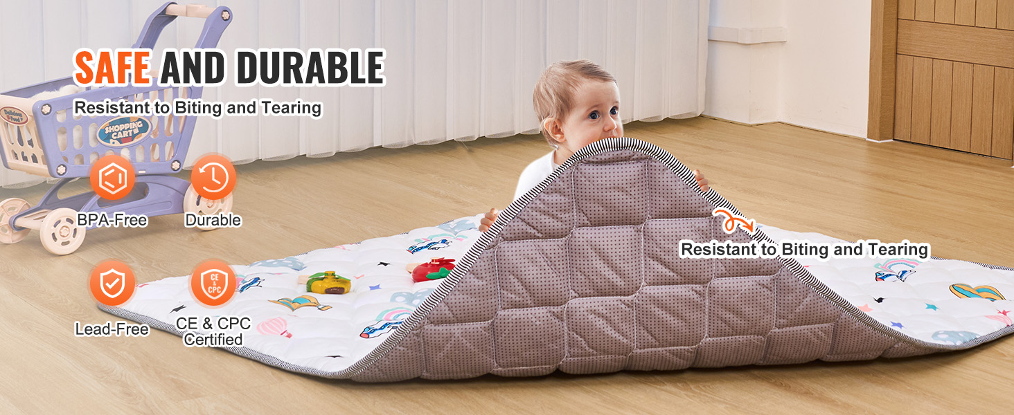 non-slip cushioned baby playmat