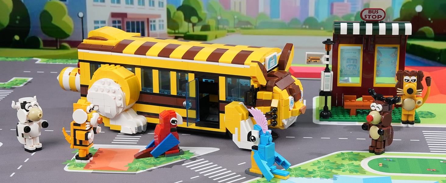  city bus building blocks kit
