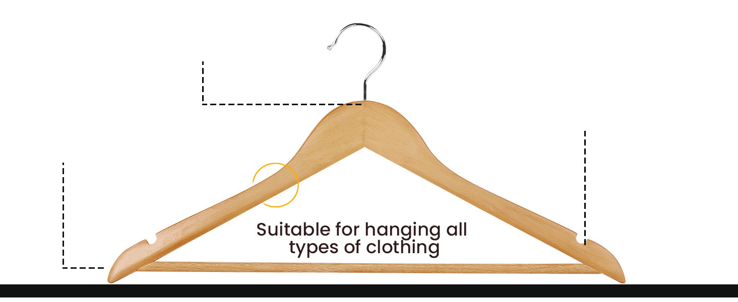 Utopia Home 20 Pack Premium Wooden Hangers Durable & Slim Coat
