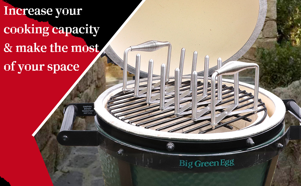 Roast Rib Holder for Kamado Joe Junior Grill, Stainless Steel Telescopic Rib Rack