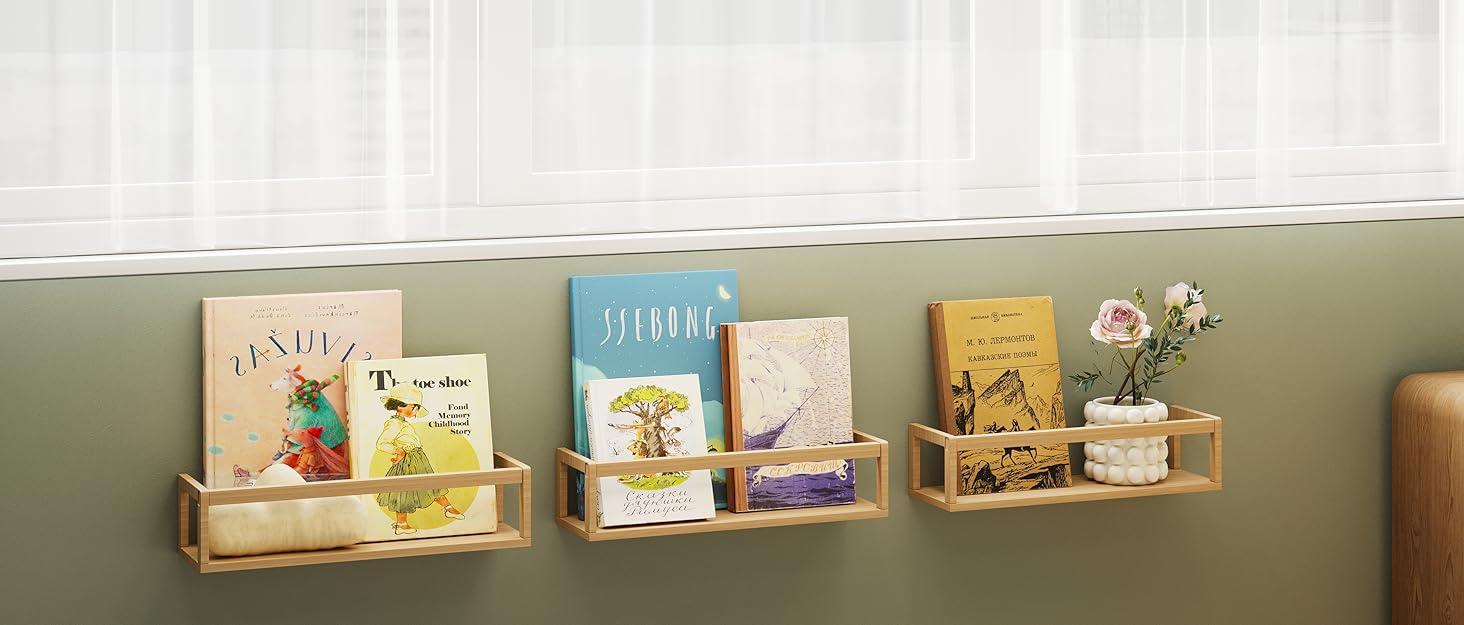 TidyCorner Floating Shelves for Wall, Nursery Book Shelves