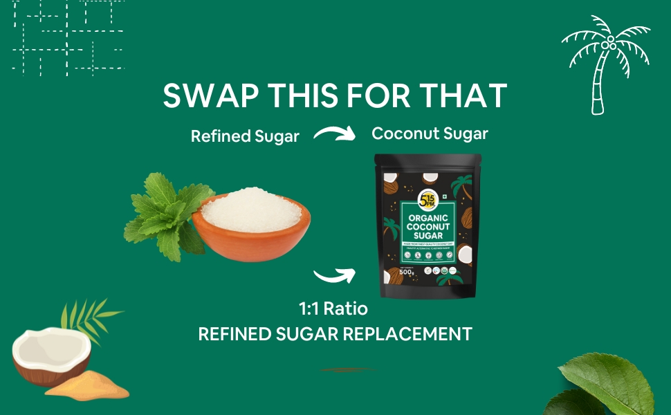 515 PM Organic Coconut Sugar 500Gm Unrefined Sugar Natural Sweetener