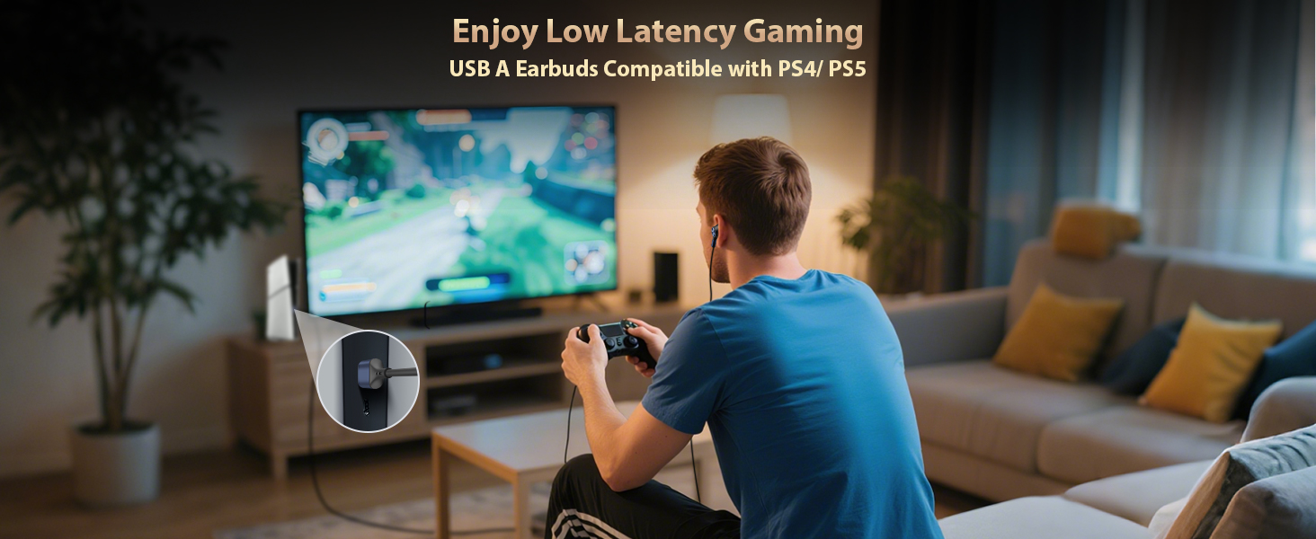 enjoy ps4 ps5 games with iMangoo usb headphones