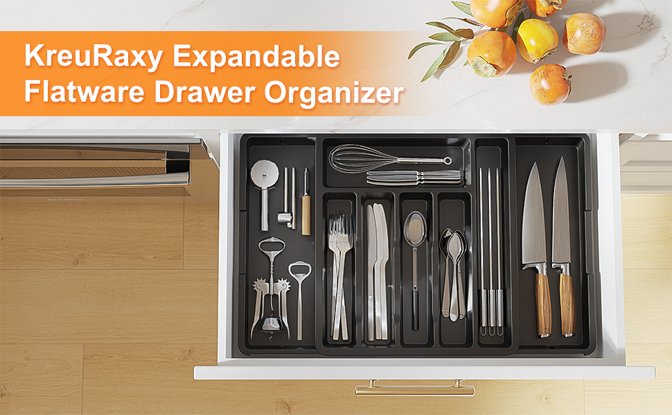 KreuRaxy Expandable Silverware Drawer Organizer