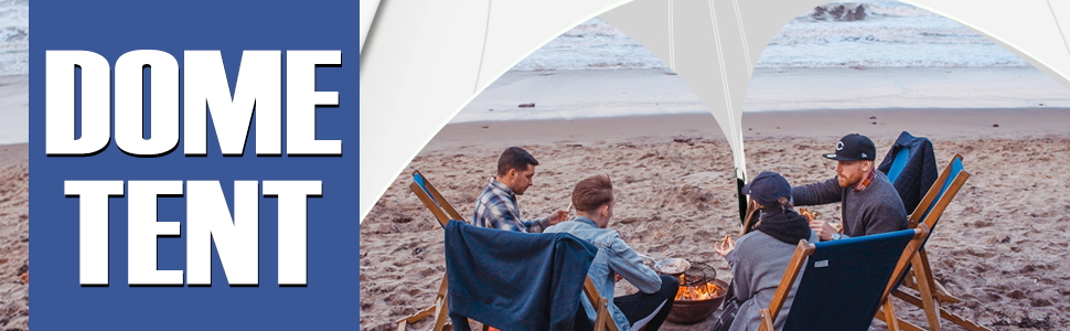 Dome tent banner