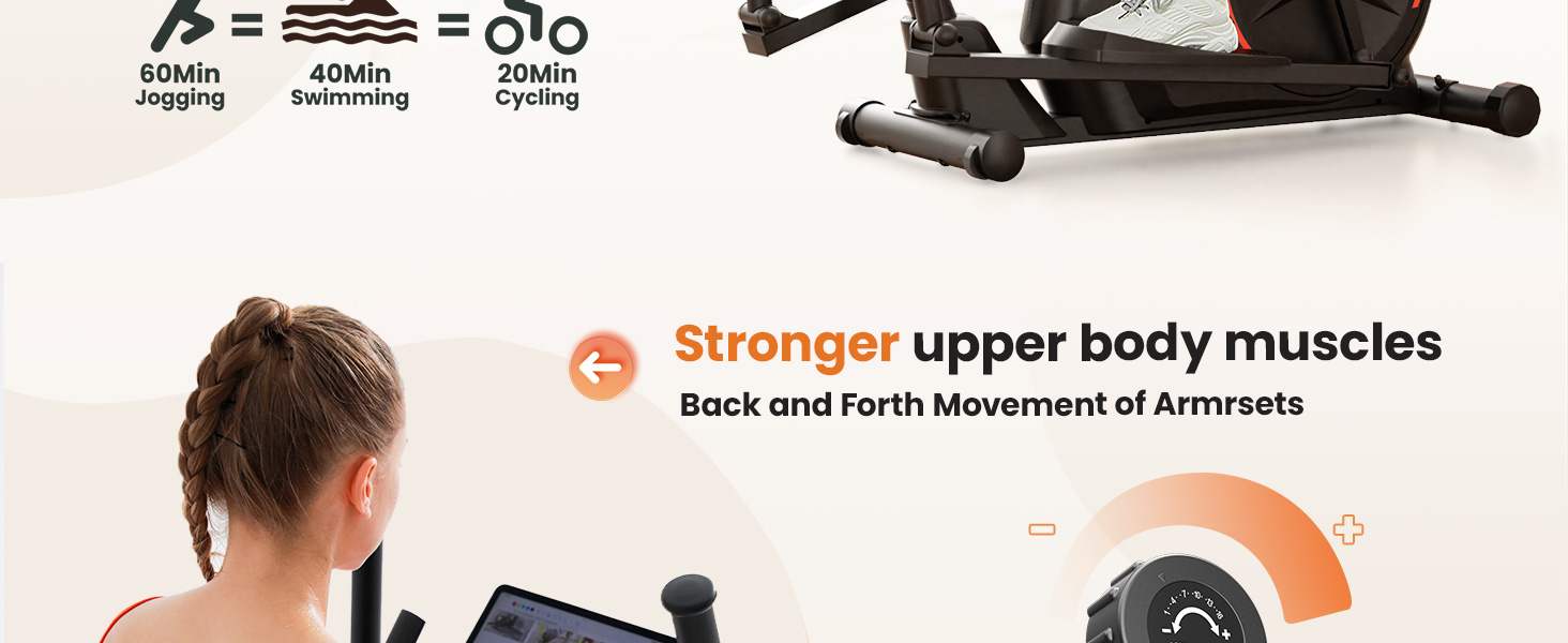 YOSUDA Elliptical Machine with Upgraded 14"" Stride, Elliptical Exercise