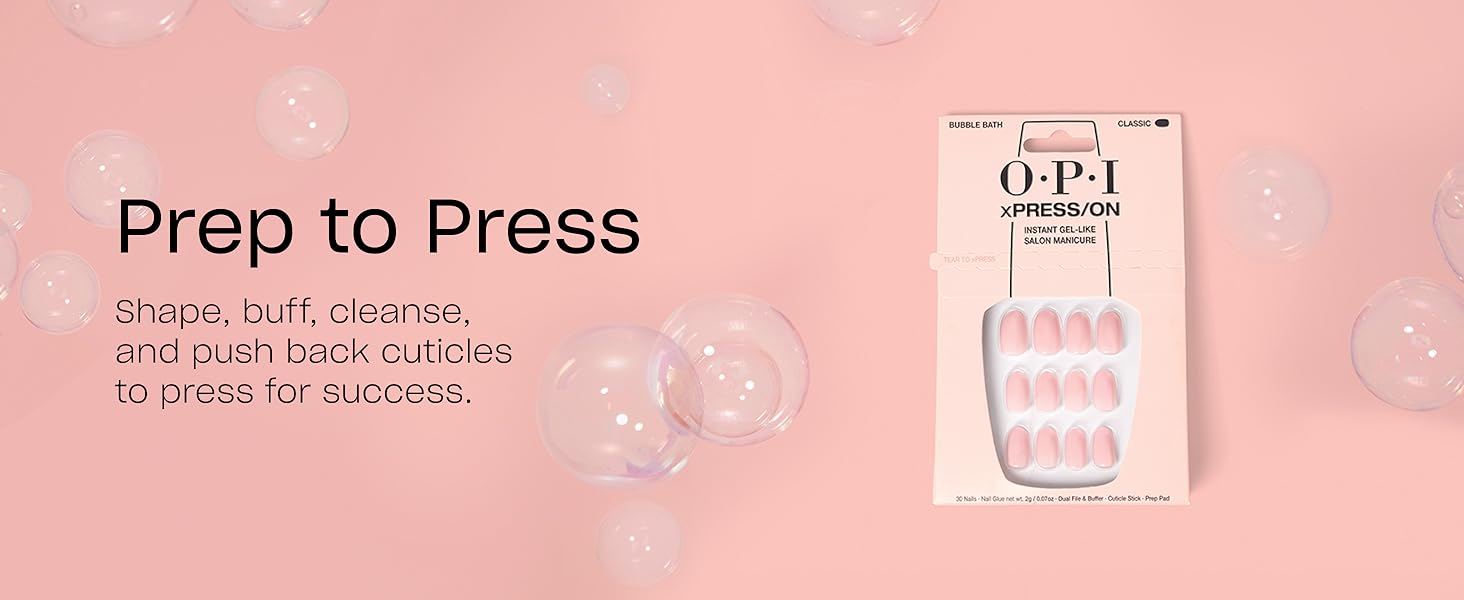 OPI xPress/ON Press On Nails Prep to Press Shape Buff Cleanse and Push Back Cuticles