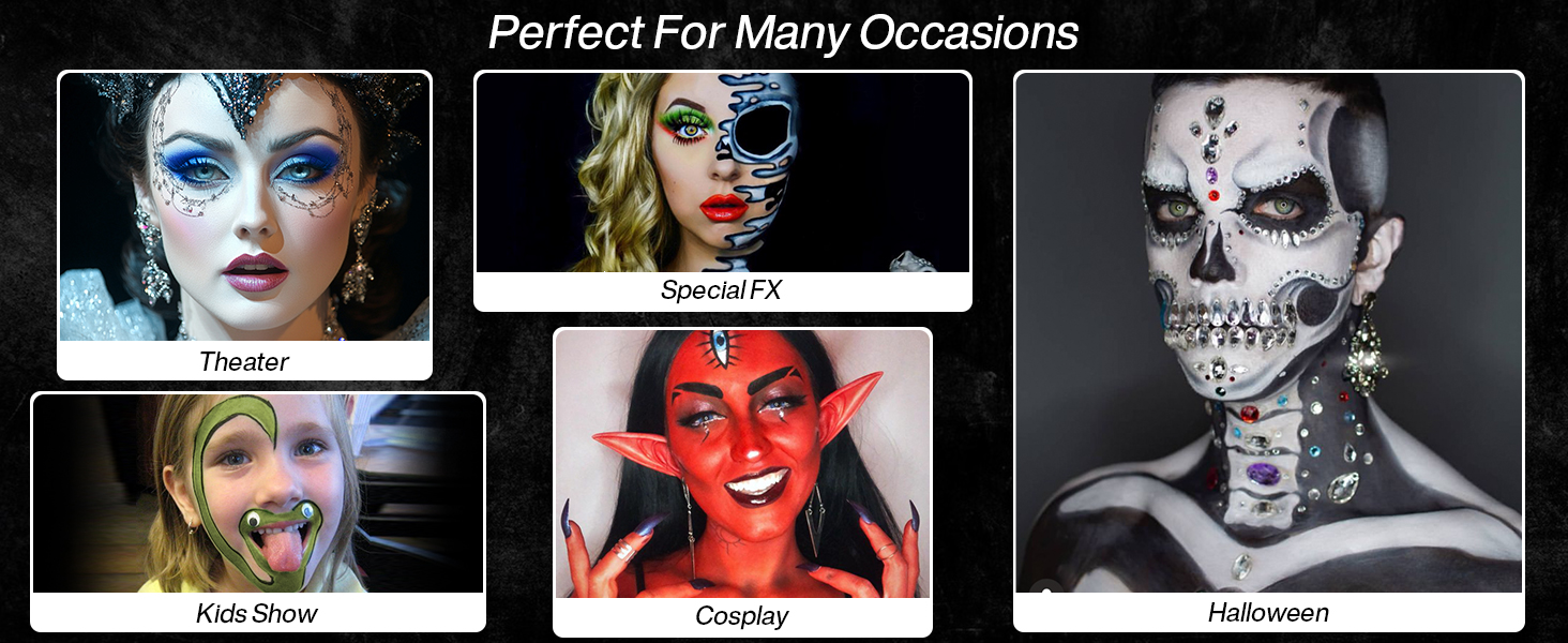 Goth White Face Body Paint Makeup Foundation, DE'LANCI