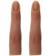 Silicone Practice Fingers for Acrylic Nails, Bendable Fake Nail Training Finger Manicure DIY Nail...