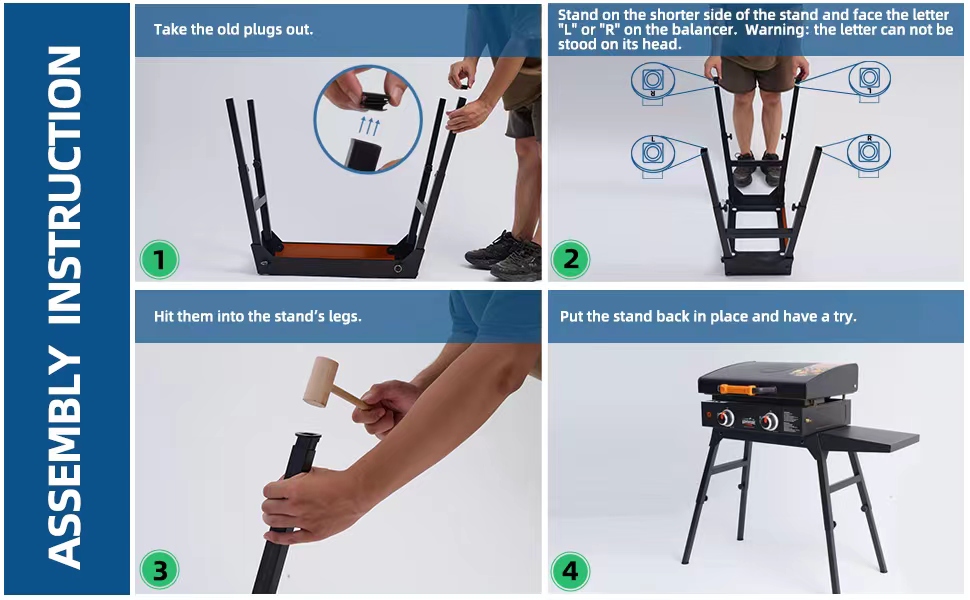 GRILLHOME 3 Inch Caster Wheels for Blackstone Griddle Stand, Griddle