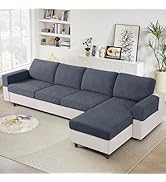 Ruaozz Couch Cushion Covers for Sectional Sofa Stretch Seat Cushion Covers Washable Sofa Slipcove...