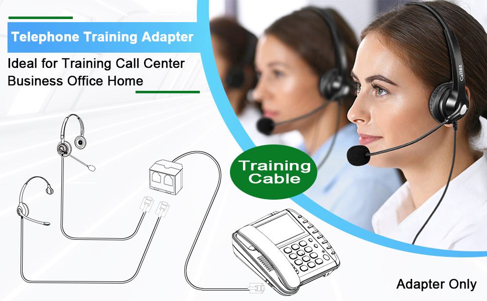 Callez RJ9 Telephone Training Adapter Y Splitter for Headset or Handset
