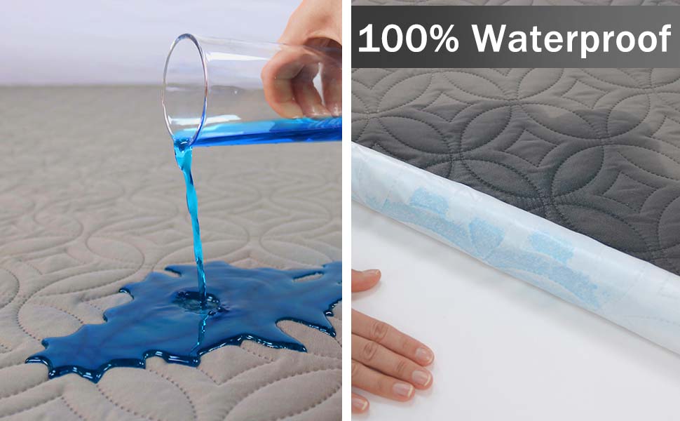 Waterproof Mattress Protector Queen Size, Mattress Pad with