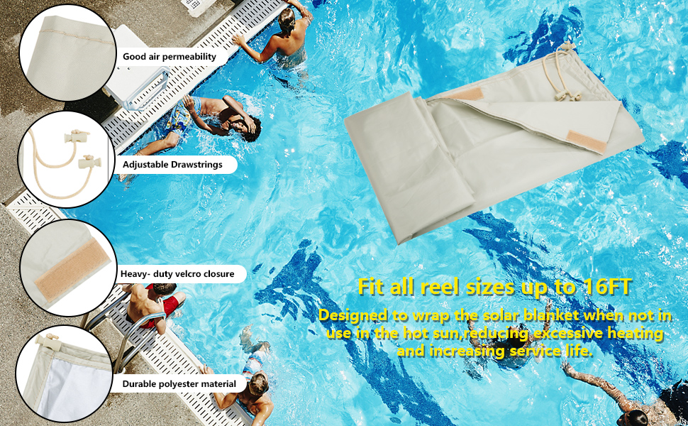 codree Solar Reel Protective Cover for Pool up to 16 FT Wide