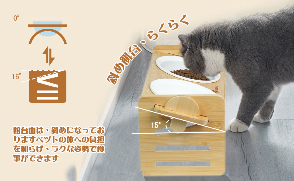 傾斜した餌スタンド