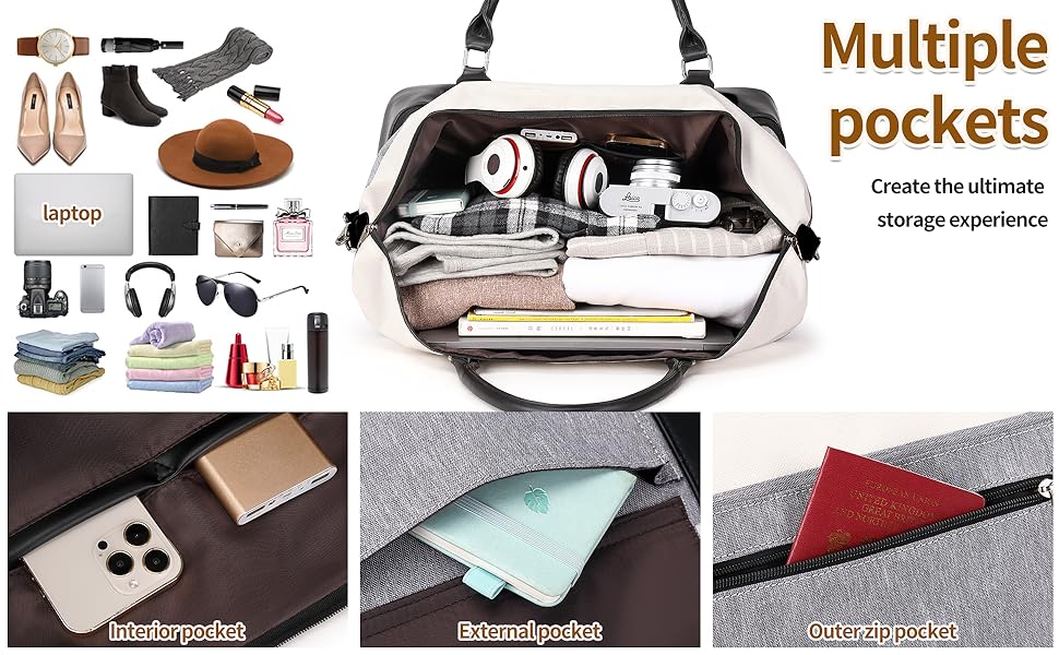 weekender bag for women gray