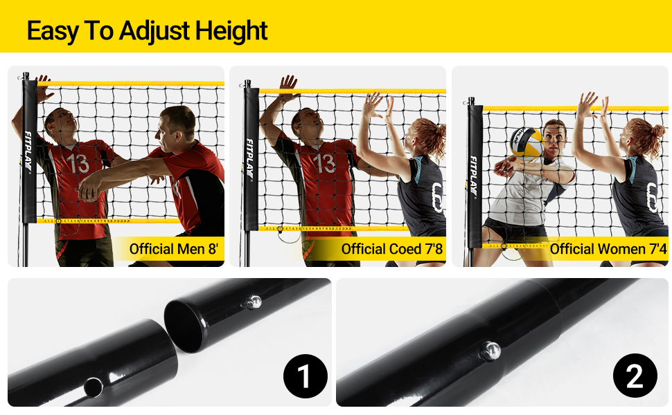 FITPLAY Portable Volleyball Net Outdoor, Professional