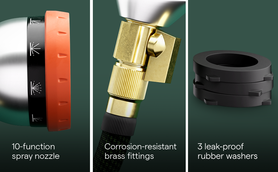 100ft Expandable Garden Hose Pipe, 3 Times Expanding Hose, Brass