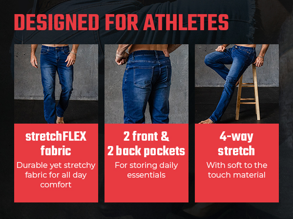 Born Primitive Men's Stretch Jeans (36 x 33, Dark Wash