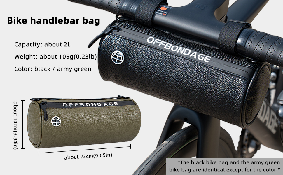 OFFBONDAGE Bike Handlebar Bag 2L Bike Front Bag Waterproof