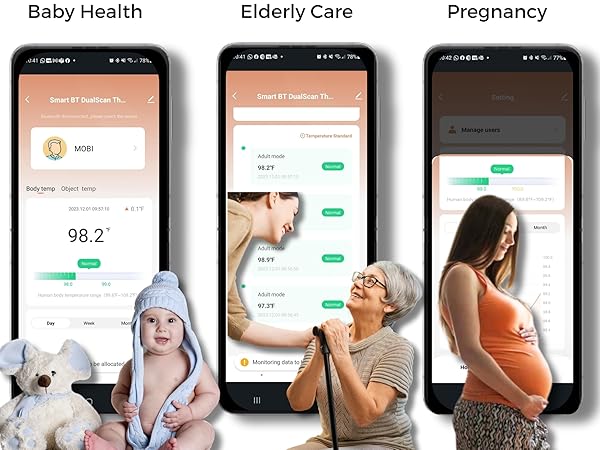 MOBI Connect Smart DualScan Bluetooth Ear & Forehead Thermometer