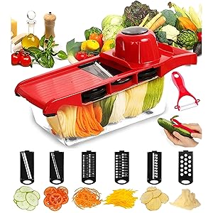 Cortador De Legumes Mandoline; Fatiador E Ralador 6 Em 1