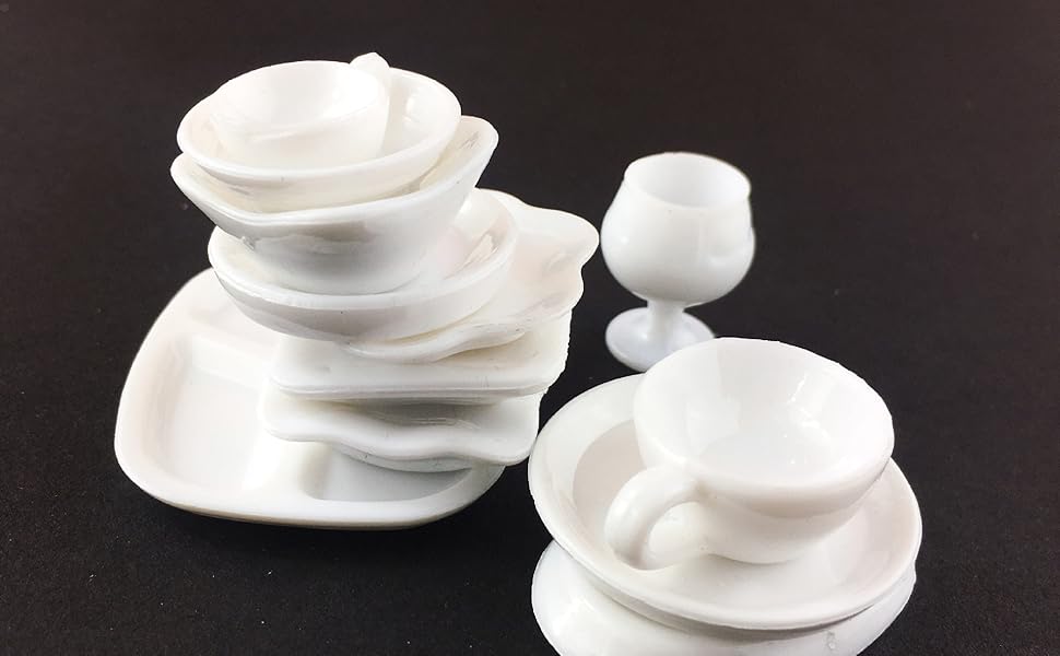 ミニチュア　セット　昭和レトロ　ドールハウス　陶磁器　食器　小物 Amazon | moin moin ミニチュア 1/12 スケール ドールハウス