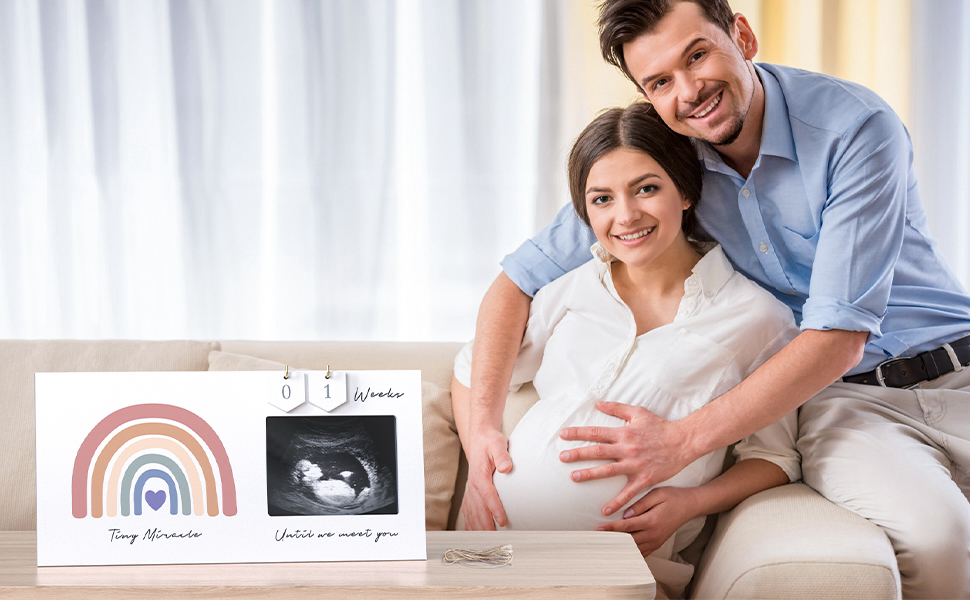 Rainbow Baby Sonogram Picture Frame