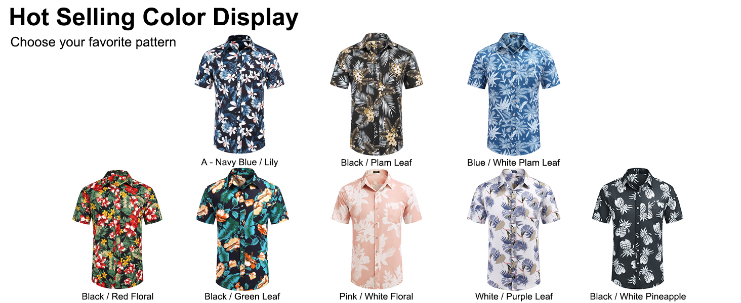 COOFANDY Hawaiian Shirt for Men Floral Button Down Shirts Summer Beach Resort Wear B-Navy Blue