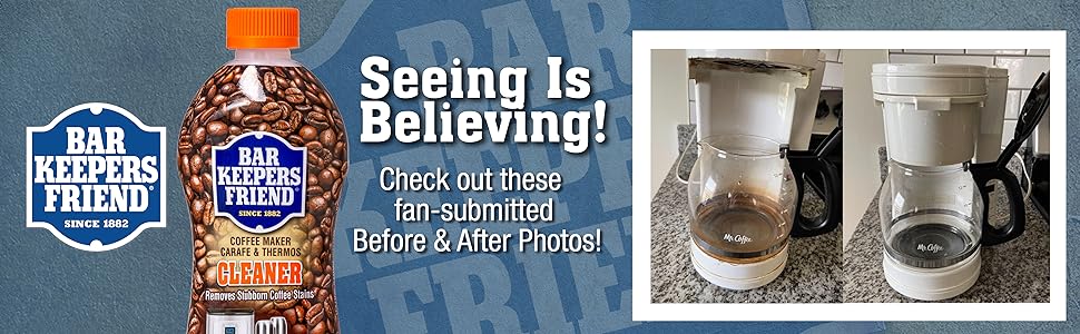 Coffee Maker Cleaner Before and After