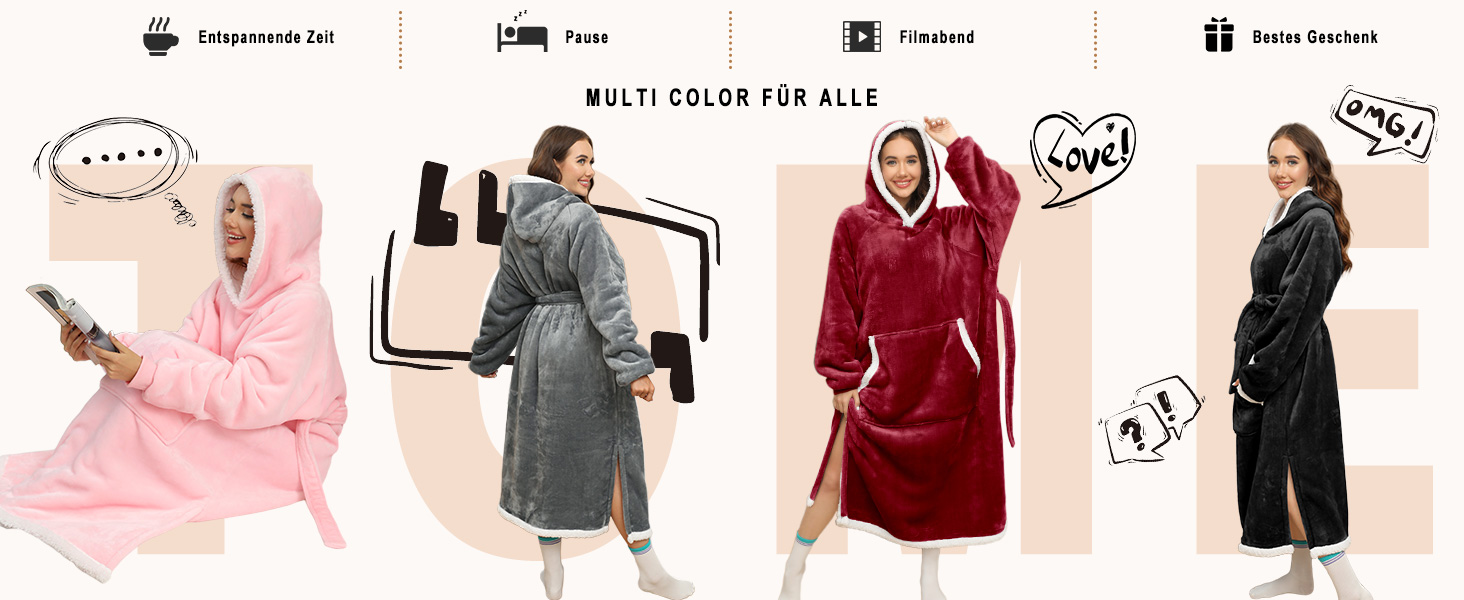 TOMEEK Übergroße Sherpa Hoodie Decke