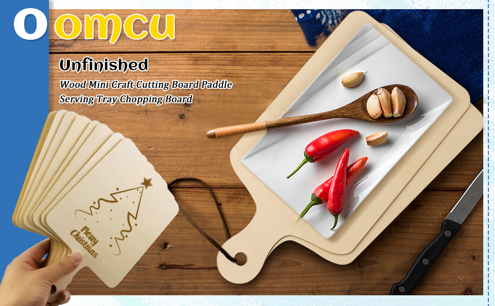 Unfinished Wood Mini Craft Cutting Board Paddle Serving Tray Chopping Board