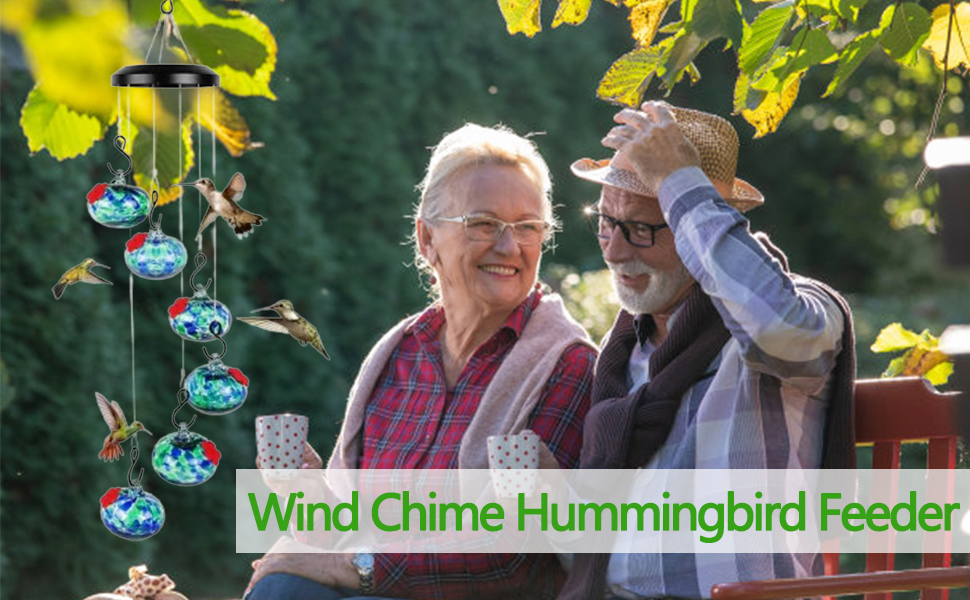 Wind Chime Hummingbird Feeder