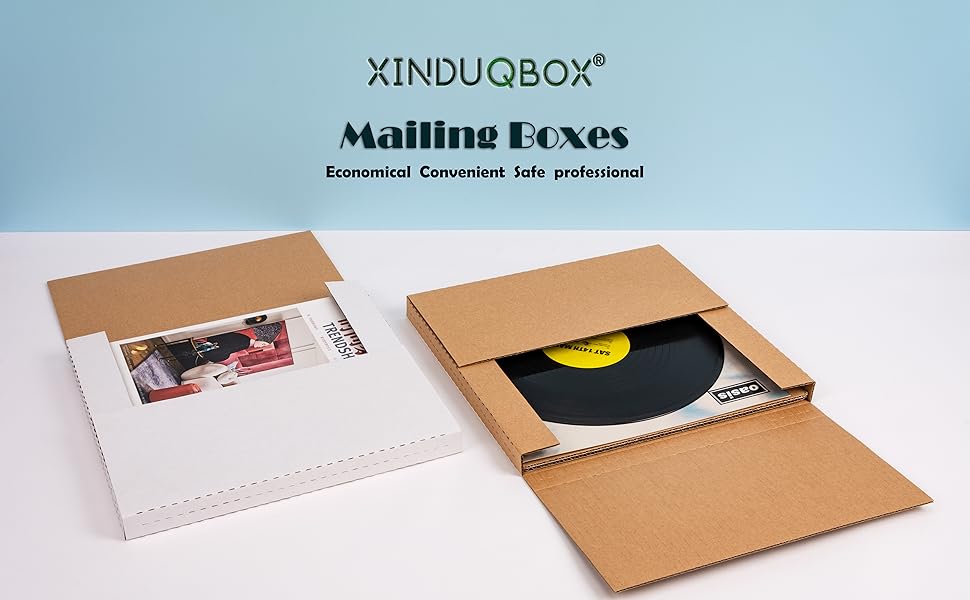Kraft Vinyl Record Shipping Boxes, 12.5x12.5x1 inch LP