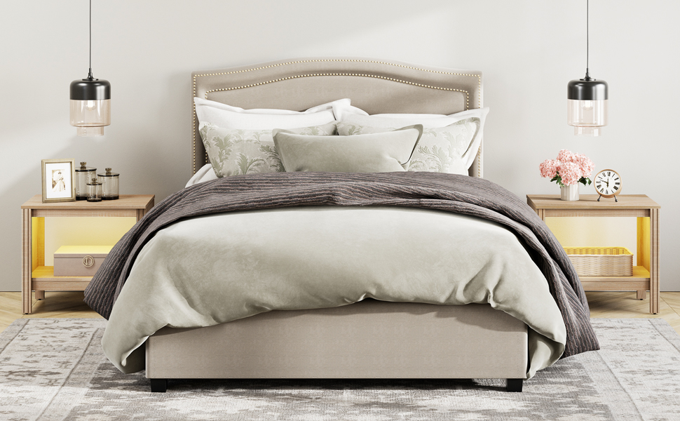 Amazon.com: WAMPAT LED Side Table Nightstand for Bedroom