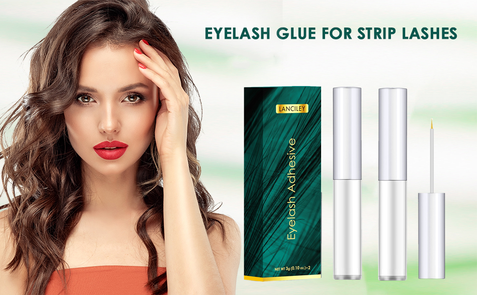 Lanciley Eyelash Glue 2 Pcs Super Strong Hold Clear False Eyelash Glue